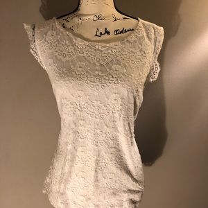 Lace white tee